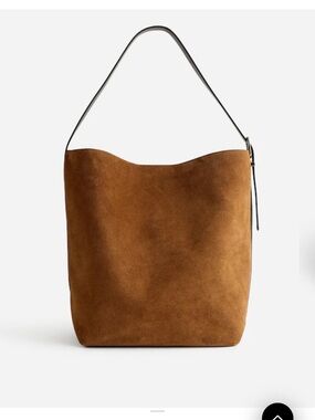 Madewell essential extra large bucket tote in camel brown suede